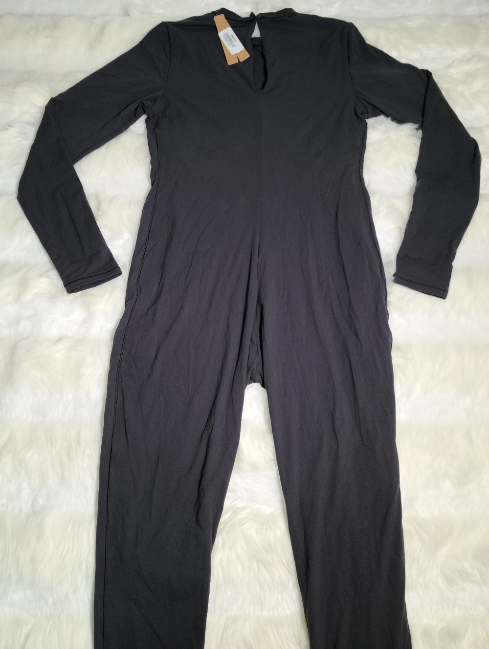 SKIMS Maternity Fits Everybody Long Sleeve Catsuit Black Onyx Women Medium NEW - Picture 2 of 5